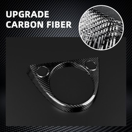 FXETRNL Real Carbon Fiber Covers Gear Box Trims Frame for Fiat 500 2011-2023 for Abarth 595 695 2016-2023 Interior Accessories Control Console Button Panel Cover Protective Decoratibe, Black Hard