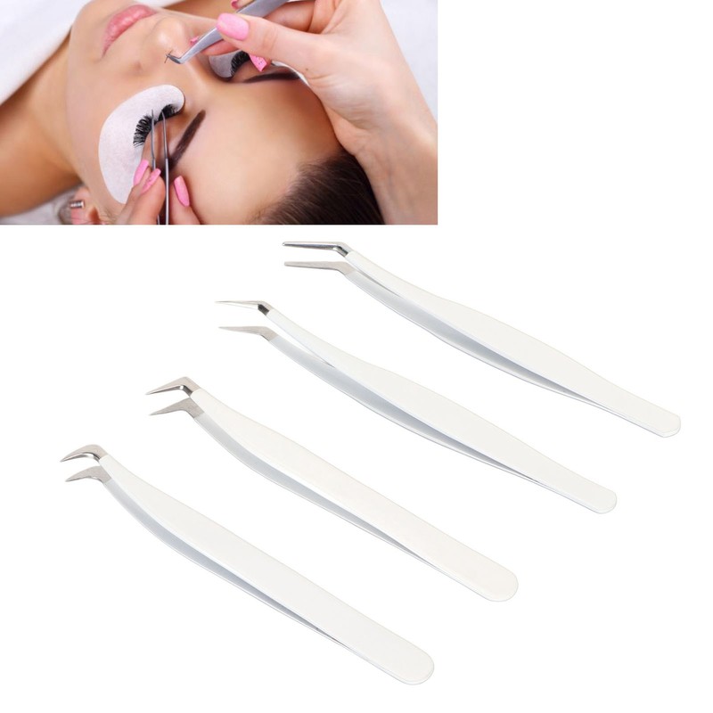 Eyelash Extension Tweezers Kit Stainless Steel High Accuracy Lash Tweezers