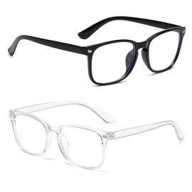 Generisch Pack of 2 blue light glasses, blue light filter glasses, glasses to protect against blue light, unisex blue light glasses, blue light glasses for men and women, transparent