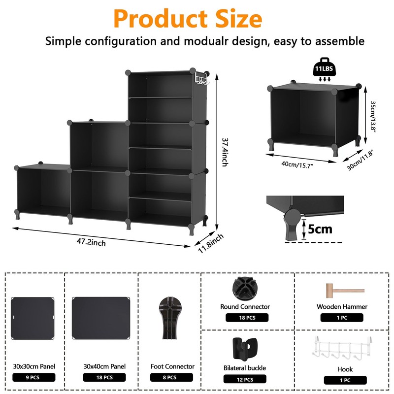 AWTATOS Closet Organizer 6 Cube Storage Shelves Portable Closet Clothes