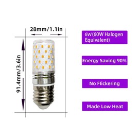 LIENNGKE 4 Pack E26 LED Light Bulbs Dimmable 60W Halogen Equivalent Edison Warm White 3000K 6W 600Lm AC 110V 120V 130V Medium Screw Base T10 Corn Bulb