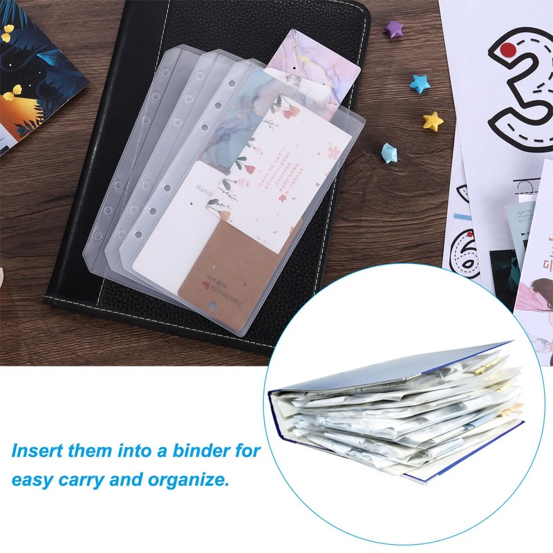 PATIKIL A7 Binder Pockets, 12 PVC 6 Ring Binder Pouch