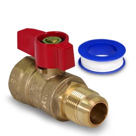 CMI Inc - 3/8 Inch Flare x 1/2 Inch Female Iron Pipe Threaded Gas Ball Valve CSA Approved, Brass Shut-Off Valve for Natural Gas & Propane, Gas Stop Propane Shut Off Valve for RV - 1 Pack