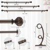 Double Curtain Rod, 1 inch Window Telescoping Drapery Double Rod