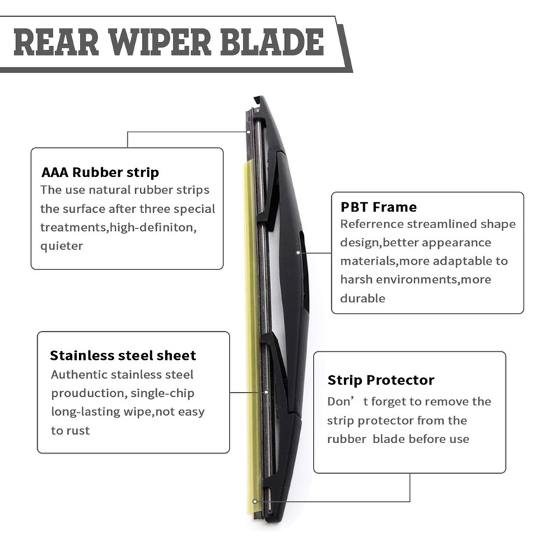 HODEE Rear Wiper Arm Blade for Jeep Wrangler 2018-2021 Honda