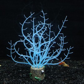 FUNOJOY Glowing Fish Tank Decorations Aquarium Coral Plants, Simulation Silicone Coral, Fluorescence Sea Anemone, Glow Coral Ornaments for Aquarium Fish Tank Decor Aquarium Accessories (A-9)