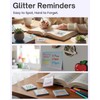 200pcs Glitter Sticky Notes, Transparent Sticky Notes with Pink Blue