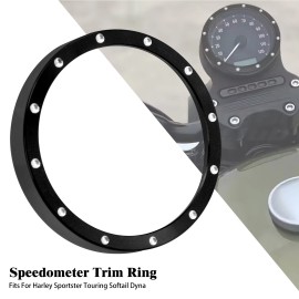 Unbranded Black Speedometer Gauge Bezel Accent Point Trim Ring Fit For Harley Touring Dyna