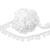 20 Yards Pom Poms Balls Fringe Trim,White Single Edge Ball