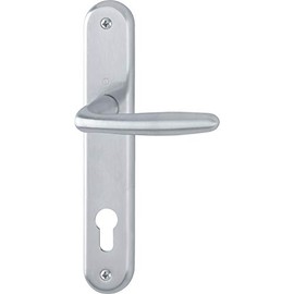 Hoppe Verona Lever on Long Plate Cylinder Lock Removal 88 mm for Door Thickness 37 – 47 mm Anodised Silver