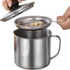Stainless Steel Grease Container，with Fine Mesh Strainer，for Kitchen Storing Frying