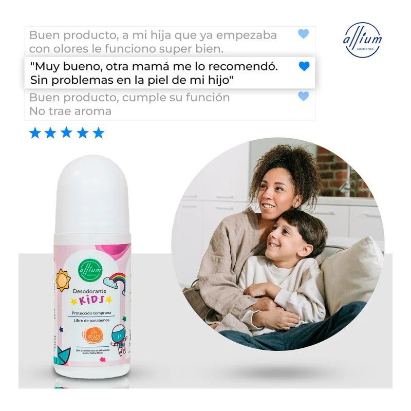 Desodorante Roll On Allium Axilas Libre Aluminio Sin Aroma Pack