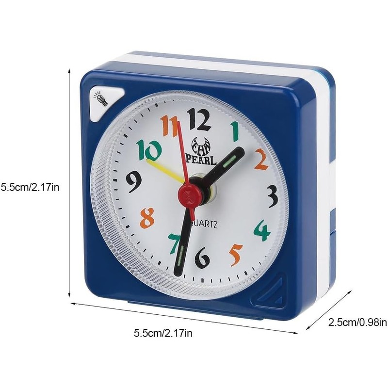 Reloj Despertador Analógico Pequeño Azul Fdit