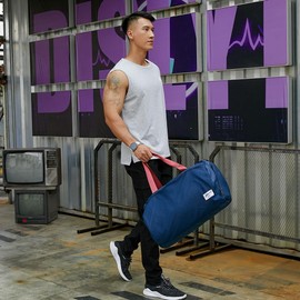 BE Smart Gym Bag Sports Duffle Bag for Men Women, Waterproof Gym Bags Weekender Bag with Shoe Compartment, Lightweight Large Overnight Workout Bag with TPU Dry Wet Separate Pocket (Navy Blue)