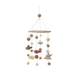 Handmade & Fairtrade Certified | Gry & Sif | Stylish Danish Design x Nepali Artisan | Mobile Baby with Sea Creatures, Felt Fish for Baby Bed Playpen Changing Table Baby Room