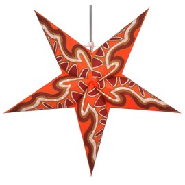 Guru-Shop Foldable Advent Light Paper Star, Christmas Star, Mercury Red, Window Decoration, 5 Points