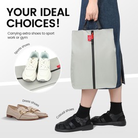 EumacrocosmShoe Bags for Travel, LargeCapacity Zipper Pouch Bags,Multi-Functional Dust-Proof and Waterpro, Shoe Bags forStorage, Travel Essentials for Men & WomenBook organizer (Gray, 1 small 1 large)