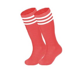 PLZSITDOWN - Calcetines de fútbol para niñas y niños, calcetines de béisbol para niños, uniforme escolar hasta la rodilla, Naranja (Stripe Orange), 3-6 Años