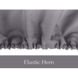 Covermates Square Ottoman Cover – Heavy-Duty Polyester, Elastic Hem, Seating and Chair Covers - Charcoal