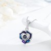 Enamel Roses Flower Necklace 925 Sterling Silver I Love You