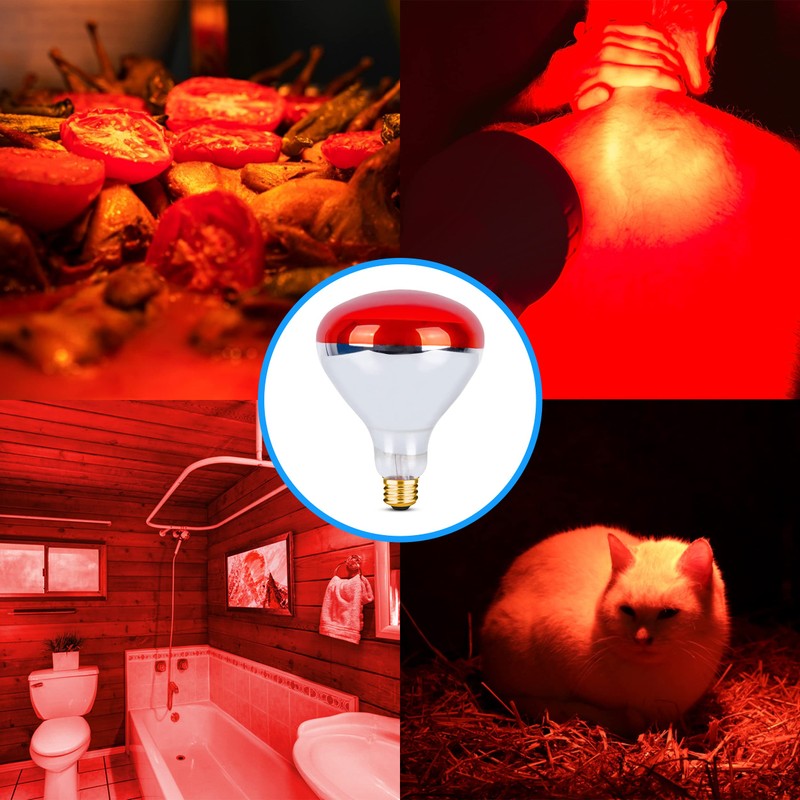 OHLECTRIC R40 Red Infrared Heat Flood Bulb with E26 Medium