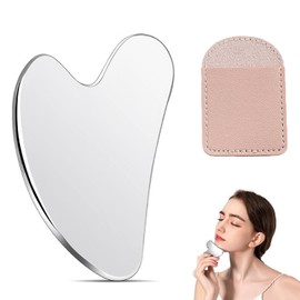 Gua Sha Facial Tool Stainless Steel Massage Tool Gua Sha Facial Scraper Face Massager for Women & Men Smooth Durable Metal Guasha Tool for Face Neck and Body