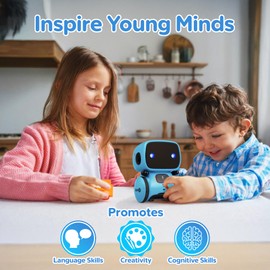 Contixo R1 Robot Toys for Kids, Blue Interactive Smart Robots with Voice Control Talking Dancing Learning Compact Educational Portable Toy for Boys Girls Toddlers Age 3-8 Years Old Birthday Gifts