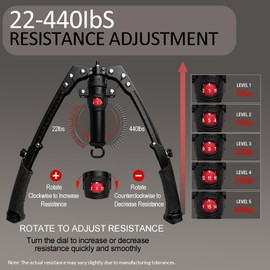 Hydraulic Twist Arm Trainer - Adjustable Resistance 22-440lbs, Forearm & Wrist Exerciser for Office Workers, Gym & Home Use, Carpal Tunnel Prevention, Compact Hand Grip Strengthener
