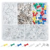 Hudinsun 180 Pcs Push Pins, 4 Styles Thumb Tacks for