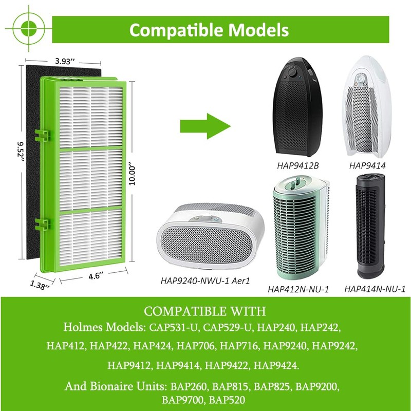 HAPF300AH Allergen Remover Replacement Filter Compatible with Holmes AER1 HAPF300AH-U4R