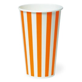 Sunup Paper Cup, Large Capacity, 19.4 fl oz (545 ml), 18 oz, Striped, Disposable, Cardboard Cups, Widely Used in Leisure, Polyethylene Laminated Surface, SCM-545PP, Striped