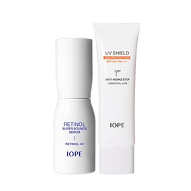 IOPE 아이오페 레티놀 바운스 세럼 30ml + 선 프로텍터 50ml 여행용 IOPE Retinol Bounce Serum 30ml + Sunscreen Protector 50ml Travel Size [Serum 30ml + Sun Protector 50ml]