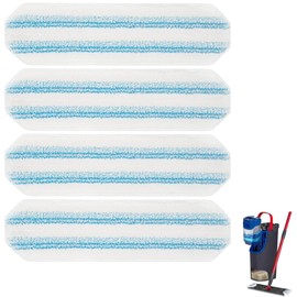 4 PCS Replacement Mop Pads for O-Cedar H2PrO & Vileda H2PrO Flat Mop Microfiber Mop Pad Refill for Deep Cleaning, Washable, Reusable & Lint-Free, Safe on Wood Floors, Vinyl, Tile, Baseboards, Walls