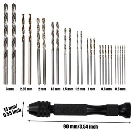 26-Piece Precision Pin Vise Hand Drill Set with Twist Drill Bits - Ideal for Craft Carving DIY, Woodworking, & Model Making(0.5-3mm Drilling Bits)