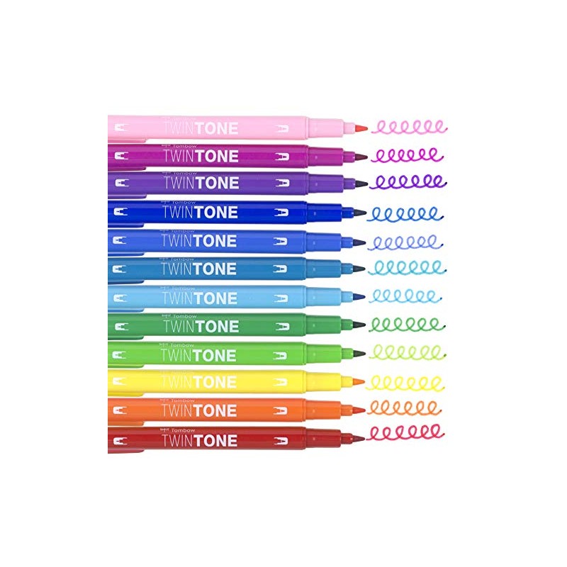 Tombow Double Fibre-Tone Pens Rainbow, Green, Pack of 1