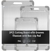ZYBIDEAL 3Pcs 100% Pure Titanium Cutting Board with Grooves, Update