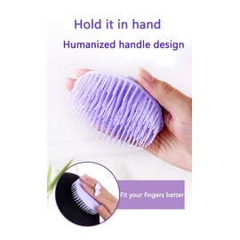 Hair Scalp Brush Dandruff Cleaning Brush Shower Scalp Shampoo Brush Scalp Massager Pack of 4 (Orange and Violet)