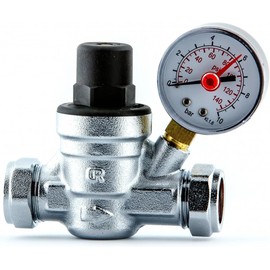 TEAM CONTROLS WATER PRESSURE REDUCING VALVE WITH GAUGE 15MM & 22MM FITTING REGULATING PRV