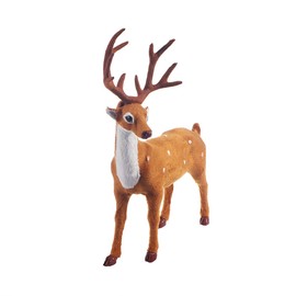 Generic Deer Decorative Figurine, Plastic Reindeer Sculpture Winter Christmas Decoration Elk Statue, Animal Figurine for Living Room, Office, Shop Window ( 15cm ), Brown