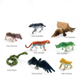 DWUENT 32pcs Mini Plastic Wild Animals Set - 32 Species Educational Toys & Collectible Figures (140g)