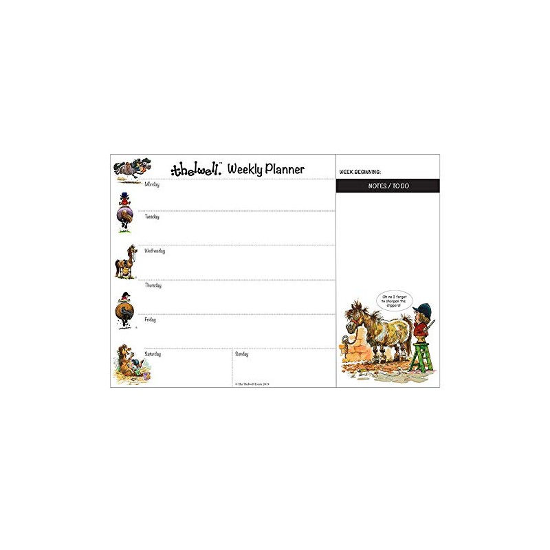 Ponies Desktop Weekly Planner by Thelwell. Fun time Management for