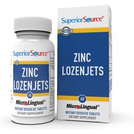 Superior Source Superior Source Zinc Lozenjets - Immune System Support Supplement - Trace Mineral Supplement Aids Systems & Functions - Zinc Supplement for Women & Men - 60 Instant Dissolve Tablets