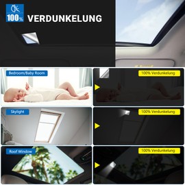 Portable Blackout Blinds 400x148cm,DIY Window Temporary Blinds Stick on No Drill Blinds 100% Blackout Material for Bedroom, Nursery, Loft, Travel RV Car