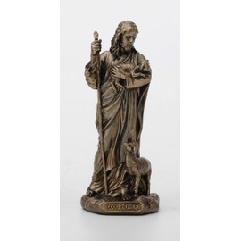 Veronese Design 3 3/8 Inch Jesus The Good Shepherd Cast Resin Hand Painted Antique Bronze Finish Statue Home Decor