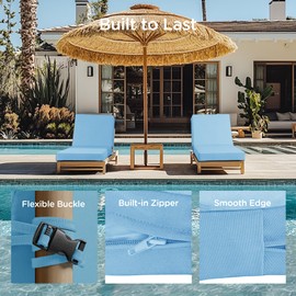 Codi Chaise Lounge Cushions Outdoor, Pool Lounges Chair Cushion Set, Waterproof for Patio Furniture, 80 x 26 x 3.5 Inch 1PK Teal Blue