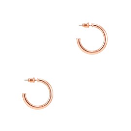PAVOI 14K Rose Gold Hoop Earrings For Women | 2mm Thick 20mm Infinity Gold Hoops Women Earrings | Gold Plated Loop Earrings For Women | Lightweight Hoop Earrings Set For Girls