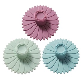Fundas de silicona para tazas de girasol (juego de 3), tapas de silicona multicolor para tazas, tazas, fundas de tazas flexibles, teteras, tapas de tazas calientes para café y té