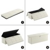 ENGPOW Storage Ottoman,Fireproof Folding Storage Bench with Lock(15”x 43”x15”),Waterproof Leather