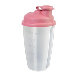 Westmark 0.5 Litre Plastic BPA Free Mixing Shaker with Measuring Scale, Removable Mixing Disc and Lockable Spout, Translucent Pink