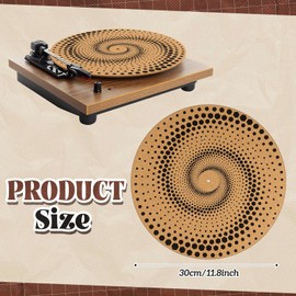 Briwooody Cork Turntable Mat/3mm Thick for Better Sound Support on 11.8 Inches Vinyl LP Record Player Turntable Slipmat Psychedelic Geometric for Vinyl Record(Dots Art)